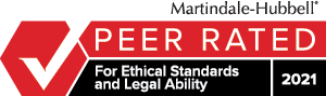 Martindale-Hubbell Peer Rated for ethical standards and legal ability, 2021